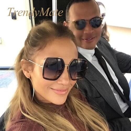 2018 Italy Luxury Brand Oversized Square Sunglasses Women Men Brand Designer Retro Sun Glasses For Female Oculos 1227T