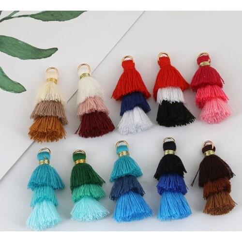 3 Layers Long Silk Tassels For Garment Bag Accessories Poly Cotton Tassel Charms Fashion Jewelry Making Home Decoration