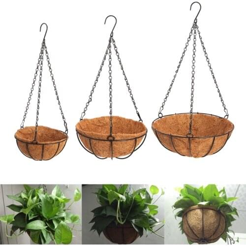 Hanging Coconut Vegetable Flower Pot Basket Liners Planter Garden Decor Iron Art