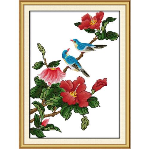 Poetic (3) cross stitch kit Chinese peony flower counted fabric 14ct 11ct hand embroidery DIY handmade needlework supplies bag