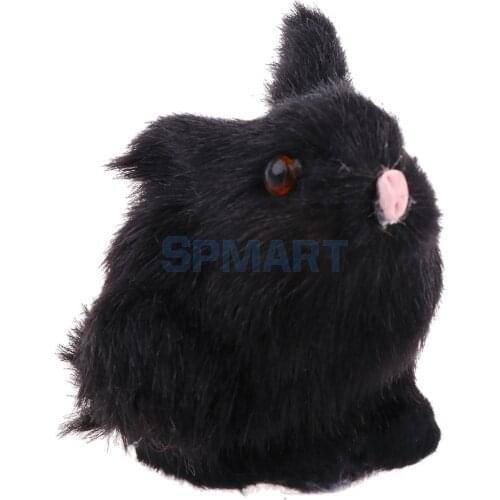 Lifelike Simulation Plush Stuffed Rabbit Hare Bunny Animals Model Figure Plush Figures Soft Toy Home Decoration Black