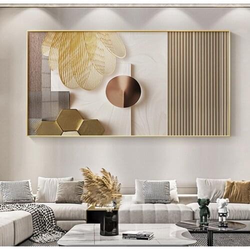 Luxury Wall Art Modern Minimalist Abstract Gold Poster Prints Nordic Decoration Canvas Painting Pictures for Living Room Decor