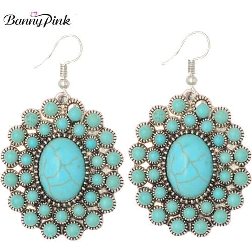 Banny Pink Vintage Synthetic Stone Statement Dangle Earrings For Women Ethnic Geo Fashion Indian Jewelry