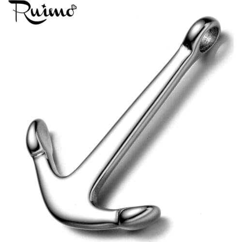 RUIMO High Polish 316l Stainless Steel Metal Anchor Connector Pendant Charms Fit Necklace& DIY Bracelets Jewelry Accessories