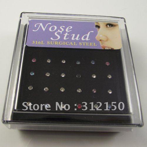 SaYao Colorful Nostril Nose Ring nose stud Mixed Colors piercing jewelry,labret jewelry,fashion jewelry 48pcs