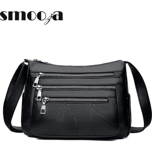 SMOOZA Women Shoulder Bags Genuine Leather Sheepskin Female Bags For Ladies Crossbody Bags Luxury Designer Handbag High Quality