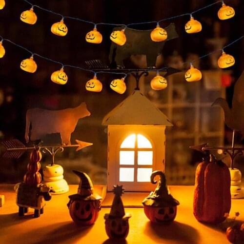 Pumpkin Lights LED String Light Orange Pumpkin Lanterns String Lights For Halloween Party Decor Wedding Decoration Navidad Boda