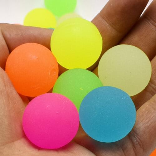 100pcs April Du Brand 27mm Luminous bouncing ball Rubber Solid Floating Ball light in the dark Kids funny toy