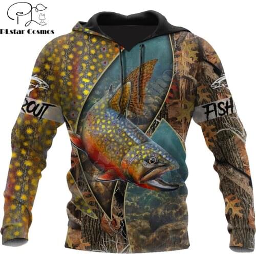 Trout-Salmon Fishing Camo 3D Printed Autumn Men Hoodies Unisex Casual Pullover Zip Hoodie Streetwear sudadera hombre DW0562