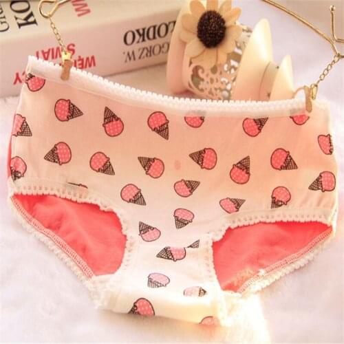 100%cotton 2018 New arrival womens lovely cartoon panties panty briefs underwear intimates AU00614