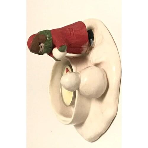 Unique Handmade Ceramic Candle Holder Hand Crafted Tealight Holder With Decorated Underglaze Illustrations 1050 Degree Celcius