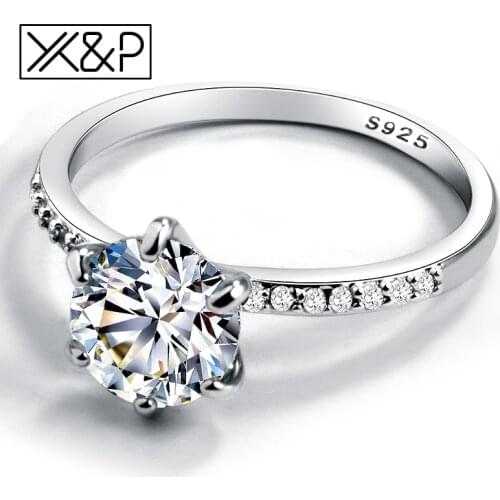 X&P Classic Engagement Ring 6 Claws Design AAA White Cubic Zircon Fashion Female Women Wedding Band Rings 2019 Jewelry