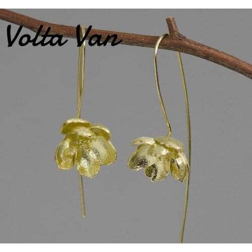 Volta Van 2021 New Women Drop Earrings 925 Sterling Silver Pendientes Plata Jasmine Vintage Concise Jewelry Elegant Earrings