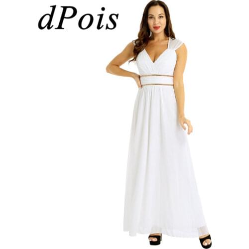 DPOIS Summer Women Lady Long Dresses Wedding Party Dresses Clothing Elegant Adults Full Length Evening Ball Grown Dance Wear