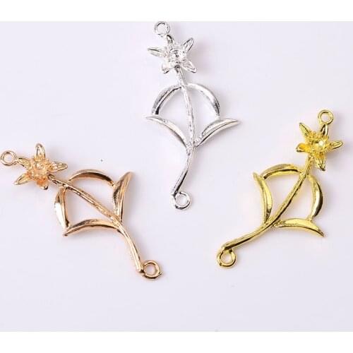 10 Pcs 22*44mm Alloy Tree Branch Flowers Charms Pendant Wedding Hair Accessories Bridal DIY Handmade Jewelry Making