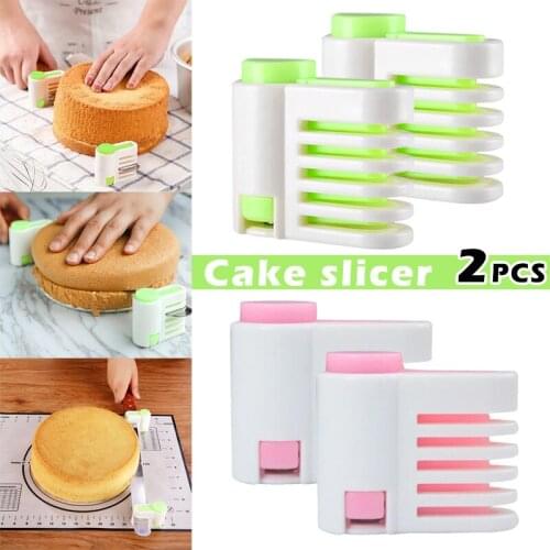 2 Pcs Cake Slicing Leveler Bread Cutter Slicer Durable Baking Kitchen Tools FP8