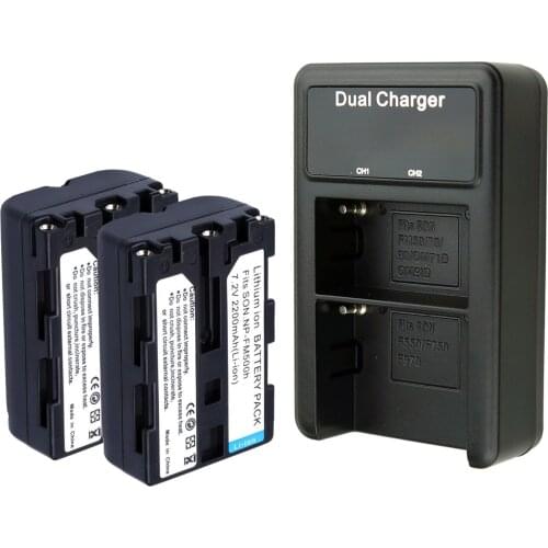 2200mAh NP-FM500H battery + LED Dual charger for Sony Camera A200 A200K A200W A300 A350 A450 DSLR