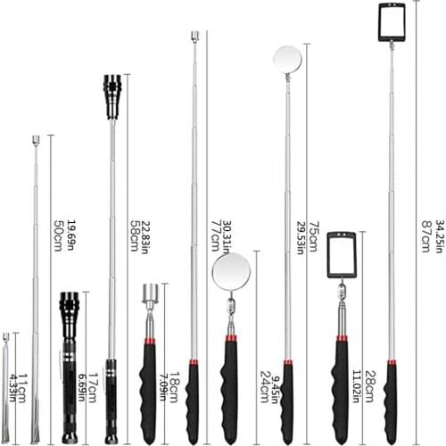 5pcs set Car Repair Mini Real Stick Neodymium Imanes LED Pick Up Tool Telescopic Magnetic Magnet Tool