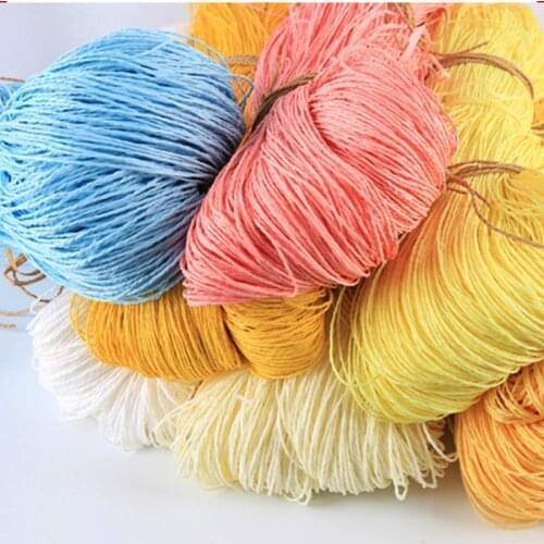500G/lot Summer Raffia Straw Natural Knitting Crochet Knitwear Wool Yarn Hats Bags Baskets Yarn for Hand Knitting Supplies