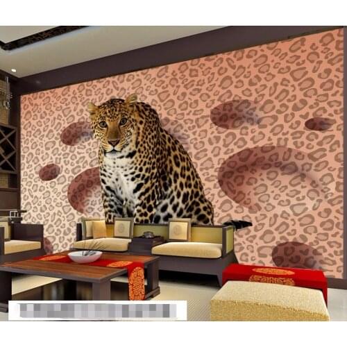 Beibehang Modern Background Large Painting Animal Leopard Spots Circle Murales De Pared 3d Wallpaper Hotel Badroom Mural for