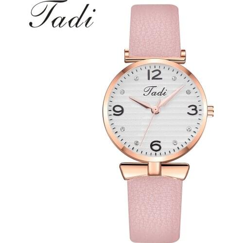 Tadi Brand Women Diamond Watches Luxury Fashion Ladies Leather Quartz Analog Wristwatches Gift Clock Zegarek Damski