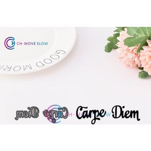 CH Latin Carpe Diem Metal Cutting Dies and stamps DIY Scrapbooking Card Stencil Paper Craft Handmade Album Handbook Decoration