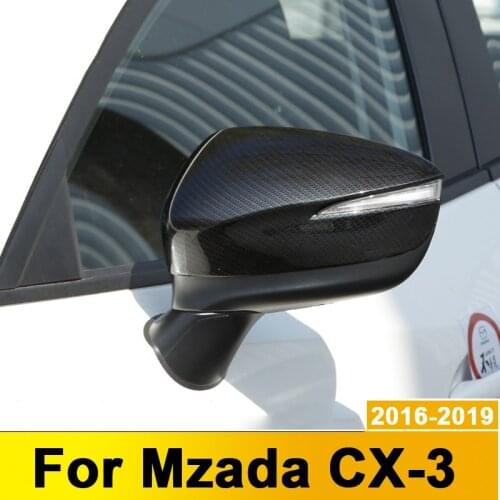 Carbon fiber Car Rear-view Mirror Covers Shell Rearview Mirror Edge Guards For Mazda CX3 CX-3 2016 2017 2018 2019 Accessories