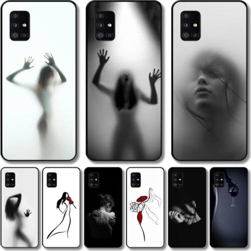 Hazy sexy women Phone Case For Samsung Galaxy A 12 51 52 21 71 72 42 31 10 80 90 S E 5G Black Shell Art Cell Cover