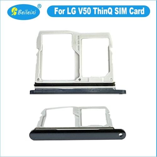 For LG V50 ThinQ Sim Tray Holder For LG V50 ThinQ 5G V500EM SIM Card Tray Slot Holder Adapter Socket Repair Parts
