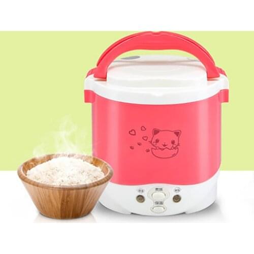 C2 1L Electric Rice Cooker Portable Heating Lunch Food Box 220V/24V/12V Food Heater Container For Home Car Food Dishes Warmer