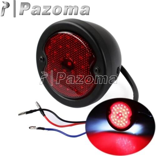 Motorcycle Red 12V LED Taillight Moto Brake Stop License Plate Light Lamps For Harley Chopper Custom Bobber Cafe Racer