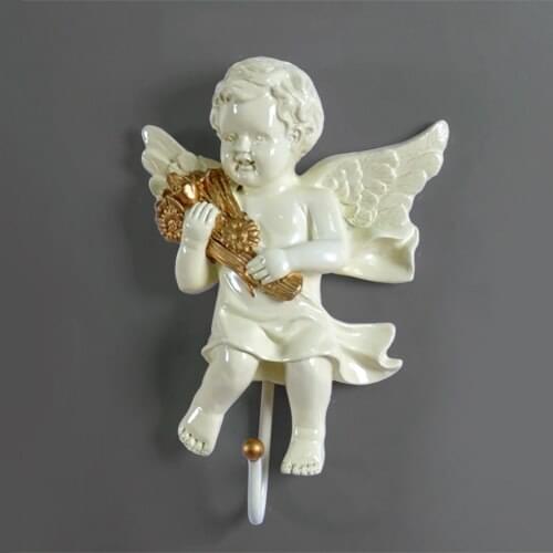 European Angel Creative Decorative Hooks Entrance Porch 3D Wall Decoration Key Clothes Hook Home Decoration Hanger Accessories