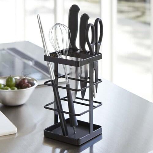 Japanese Style Kitchen Rack Multi-function Chopsticks Tube Cutter Fork Kitchen Supplies Storage Rack Vertical Accessories