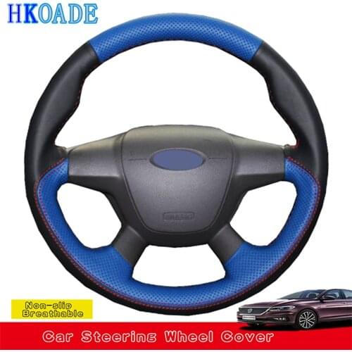 DIY Hand-stitched High Quality Leather Car Steering Wheel Covers For Ford Focus 2011-2014 Grand C-Max 2010-2015 Kuga 2012-2016