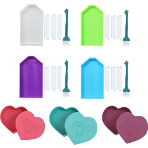 DIY Cross Stitch Large Capacity Tray Plastic Point Drill Plate Diamond Art Painting Accessories Embroidery Kit Painting Tools