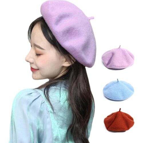 New Fashion Women Berets Wool Blended Cool Street Octagonal Hat Retro Vintage Casual Girl Outdoors Warm Stylish Solid Color Caps