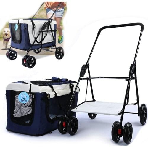 Authentic 3-in-1 Soft Sided Detachable Pet Carrier Travel Crate & Pet Stroller Bearing 20KG Airy Windows with oxford cloth