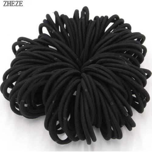 100pcs/lot NEW Rope Elastic Hair Ties 4mm/2mm Thick Hairbands Girls Headbands,Girls DIY Accessories, Headwear