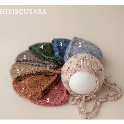 Woolen Knitted Baby Hat Newborn Infant Photography Crochet Cap Photo Props Bebe Headwear Studio Accessories