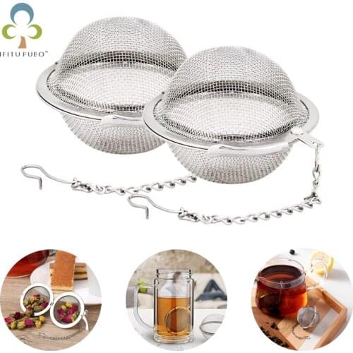 Stainless Steel Tea Infuser Sphere Locking Spice Tea Ball Strainer Mesh Infuser Tea Filter Strainers Kitchen Accessories YJN