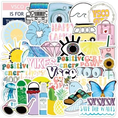 50pcs Vsco INS Style Sticker Anime For Laptop Case Car Skateboard Motorcycle Girl For Kids Children Toys Cool Animal Sticker