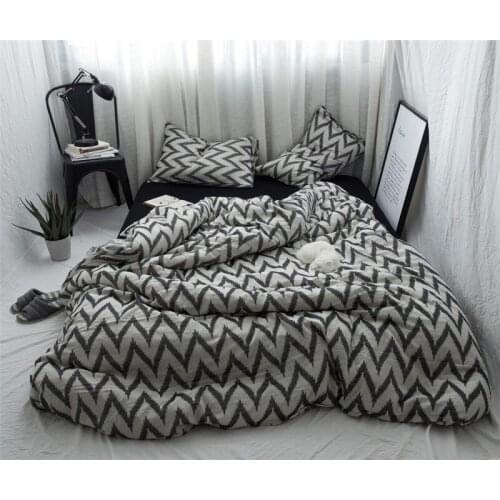 Dark gray Wave pattern Bedding Sets modern Beddingset Bed Linen Duvet Cover Bed Sheet Pillowcase/bed Sets
