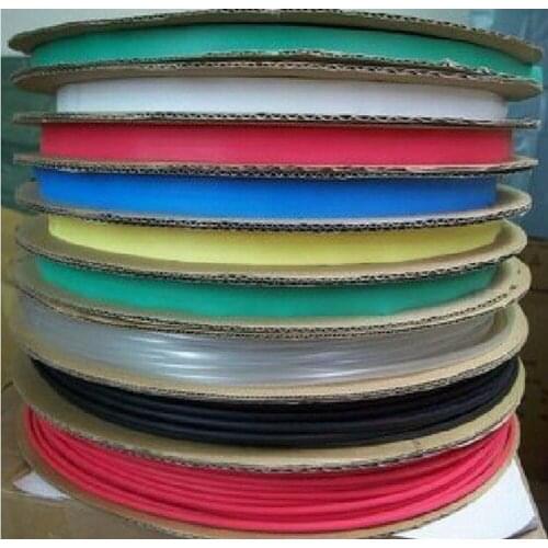 1 Roll Diameter 4mm Red / Black / Red / Green / Blue / Yellow / Clean Heat Shrinkable Tube Shrink Tubing 100M Length