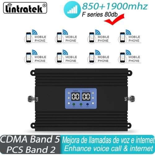 Signal Booster CDMA GSM 850 1900 mhz 2G 3G Repeater UMTS Cell Amplifier Dual Band GSM 3G LTE Cellular mobile Signal Repeater
