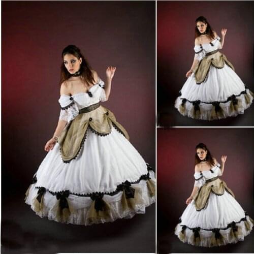 Victorian Corset Gothic/Civil War Southern Belle Ball Gown Dress Halloween dresses US 4-16 R-717