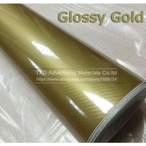 Premium quality Super Glossy Gold 5D Carbon Fiber Vinyl 5D Carbon Fibre Wrap 5D Carbon Fiber Film For Vehicle Motorcycle