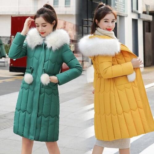 High Quality Winter Jacket Down Cotton Coats Womens Plus Size Long Parka Basic Jacket Outerwear Snow Hooded Cotton-padded Coats
