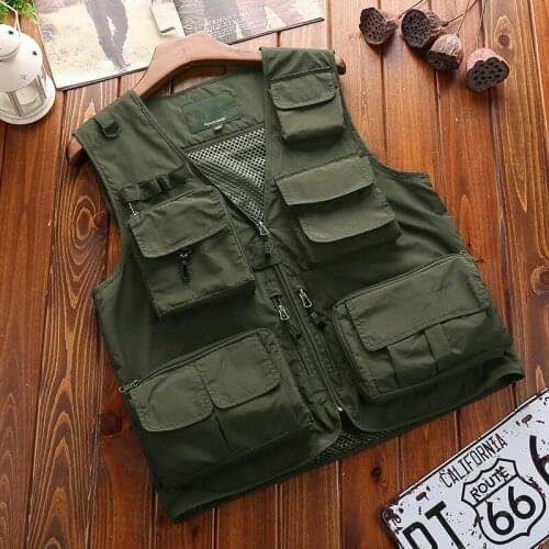 Large Size 6XL 7XL Vests Men Women Multi-pocket Quick Dry Vest Outdoor Fishing photography Waistcoat Hiking Sleeveless jacket