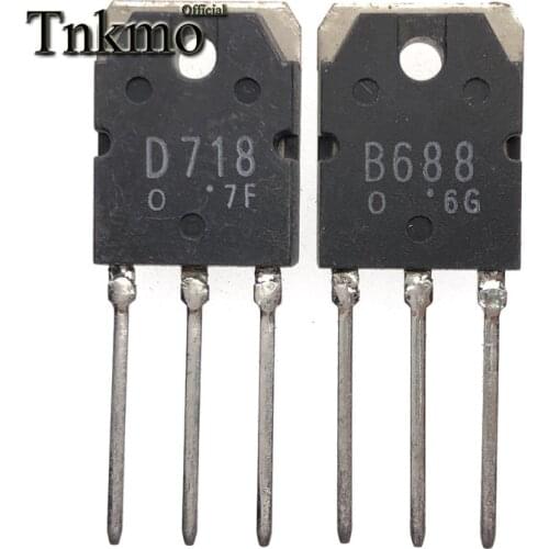 10Pairs 2SB688 B688 + 2SD718 D718 or KTB688 + KTD718 TO-3P 8A 120V Silicon PNP Power Transistor free delivery