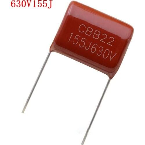 10PCS 630V155J 1.5UF Pitch 20mm 630V 155 155J 1500nf CBB Polypropylene film capacitor